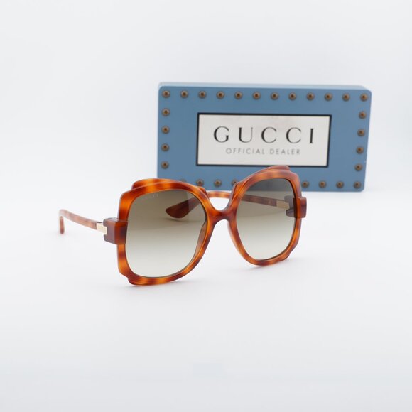 Gucci GG1431S 002 Square Sunglasses - Havana/Brown main image 6